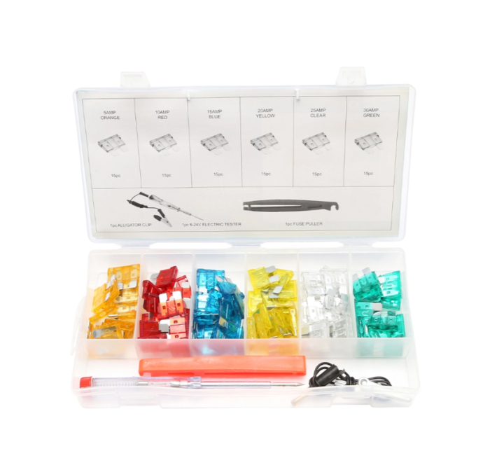 Trusa sigurante electrice auto plate cu creion tensiune 6-24V si cleste scos sigurante 93 piese DISFH61 (BK92205) [3]