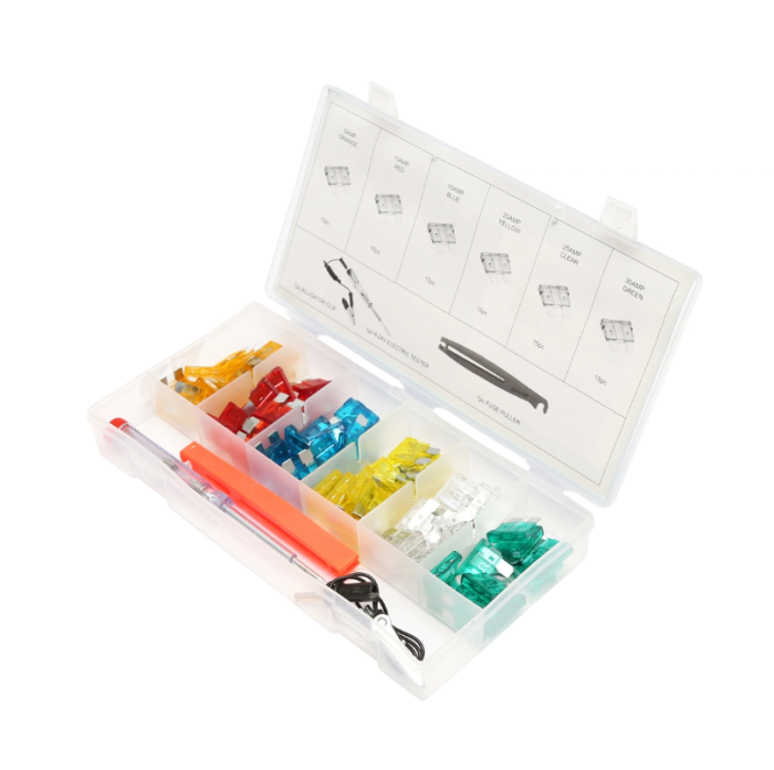 Trusa sigurante electrice auto plate cu creion tensiune 6-24V si cleste scos sigurante 93 piese DISFH61 (BK92205) [1]