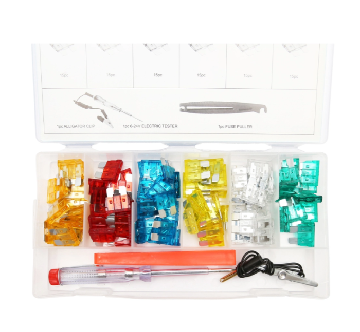 Trusa sigurante electrice auto plate cu creion tensiune 6-24V si cleste scos sigurante 93 piese DISFH61 (BK92205) [2]