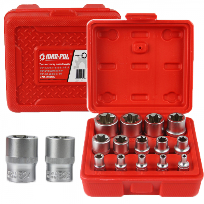Trusa tubulare tip E torx E4-E24 14piese (M66422) [2]