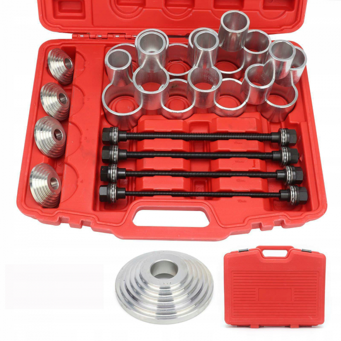 Trusa universala presa 28 piese 34-82mm extras montat demontat bucse bucsi rulmenti suspensie (S10974) [11]