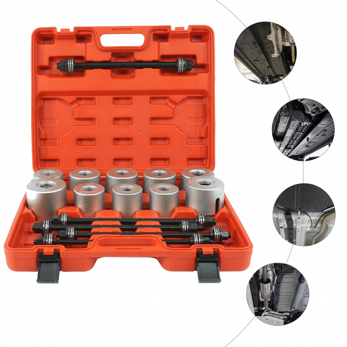 Trusa universala presa extras montat demontat bucse bucsi rulmenti suspensie 27 piese (V86222) [16]