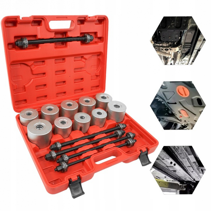 Trusa universala presa extras montat demontat bucse bucsi rulmenti suspensie 27 piese (V86222) [3]