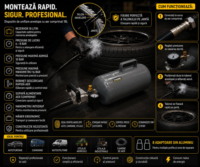 Tun umflat roti cu rezervor aer comprimat 18L (DISVH70) [11]