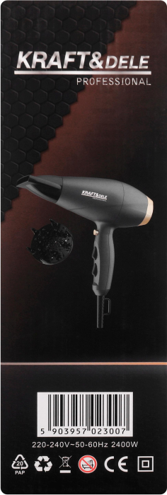 Uscator par 2400W 2 viteze 3 temperaturi aer rece difuzor concentrator control independent (KD4386) [15]