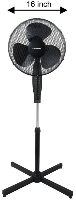 Ventilator cu picior si telecomanda temporizator, 41cm, 50W, 3 viteze negru (KB-7885) [2]