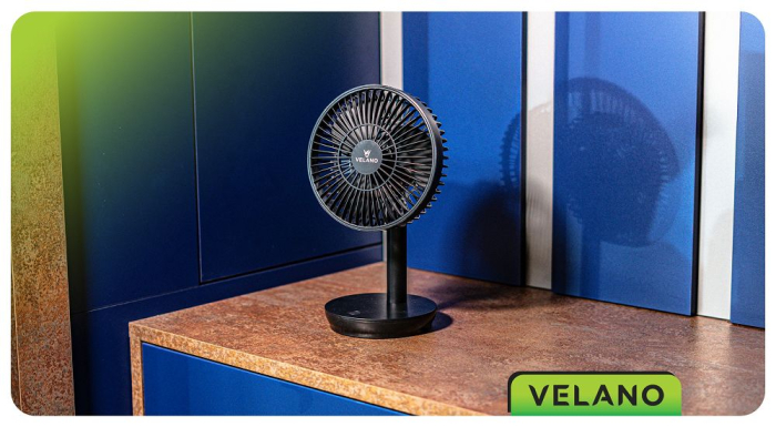 Ventilator de birou cu acumulator Velano 2000mAh 4 viteze USB (VELWEBS0009) [15]