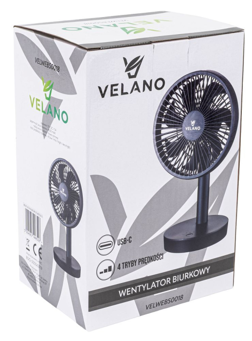 Ventilator portabil cu acumulator 4000mAh autonomie 20h USB-C (VELWEBS0018) [11]