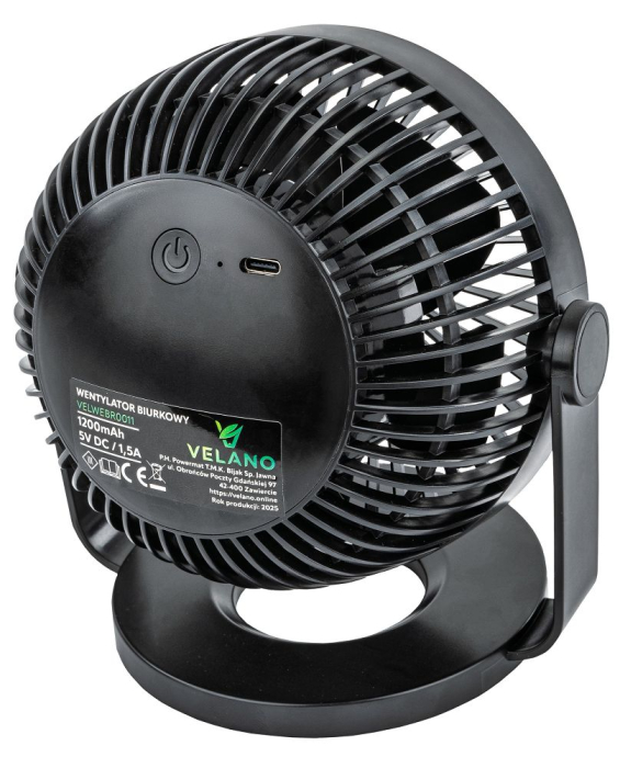 Ventilator portabil cu acumulator USB 1200mAh 4 viteze (VELWEBS0011) [6]