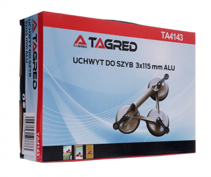Ventuza tripla aluminiu montat placi sticla parbrize 120mm 150kg (TA4143) [3]