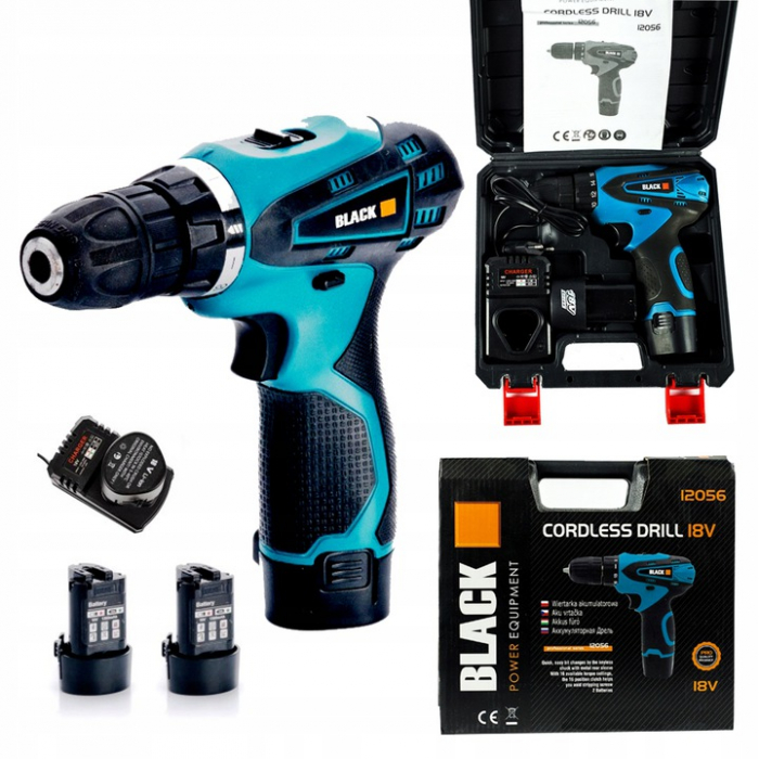 Aparat Masina de gaurit insurubat Bormasina Autofiletanta cu acumulator 18V 2 baterii (12056) [2]