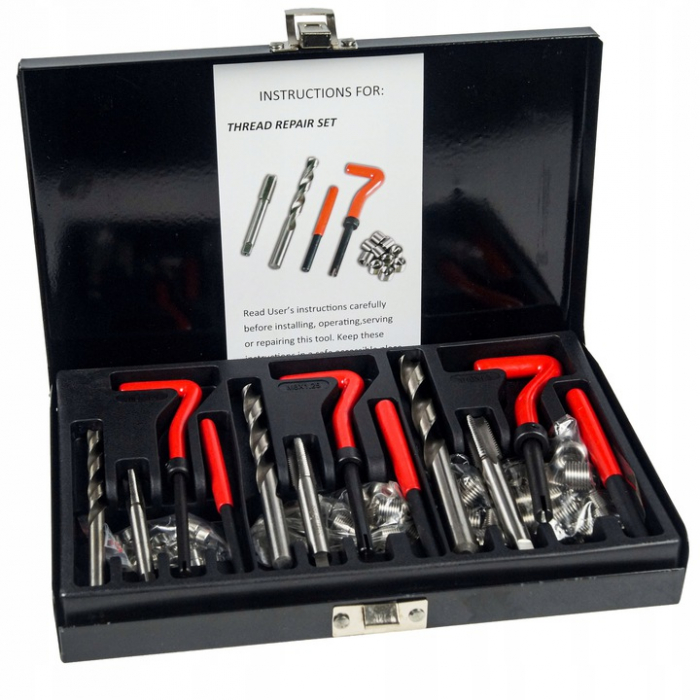 Trusa set reparatie filete stricate deteriorate M6-M10 88 piese cu insertie metalica (37004) [3]