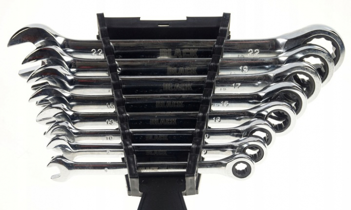 Set 8 chei combinate cu clichet 8-22mm 8bucati piese Chrome-Vanadium Cr-V (16207) [2]