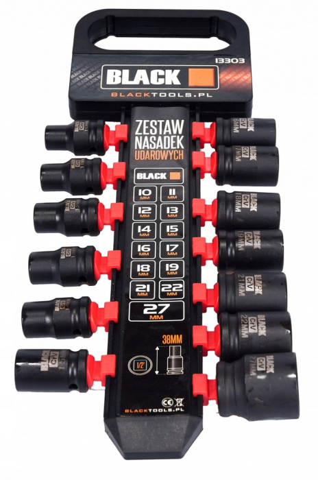 Set trusa chei tubulare impact 1/2 13 piese 10-27mm intarite, pistol impact (13303) [4]