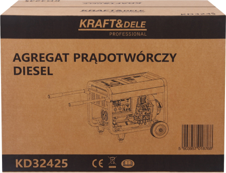 Generator diesel trifazat 8kW, 230V/400V, pornire electrica, cadru metalic cu roti (KD3245) [31]