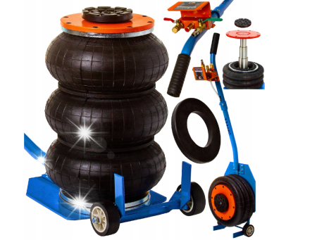 Cric pneumatic tip perna aer 3.5T, 140–400mm, 6–12 bar, cu cupla rapida si suport cauciuc (S12070G) [5]