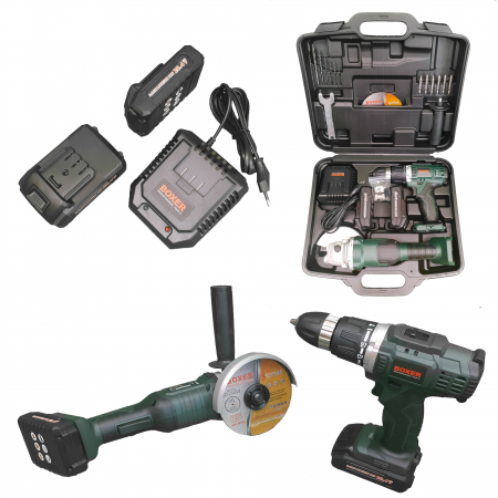 Masina aparat gaurit, insurubat, autofiletanta + flex  polizor unghiular polidisc acumulator 20.4V cu 2 baterii 3ah (SR-016) [0]