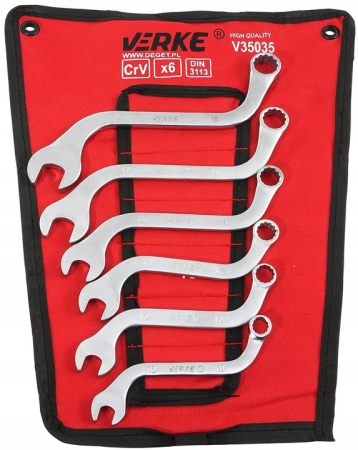 Chei combinate/inelare/cu clichet - Set 6 chei combinate tip S 10-19mm 6bucati piese Chrome-Vanadium Cr-V (V35035)