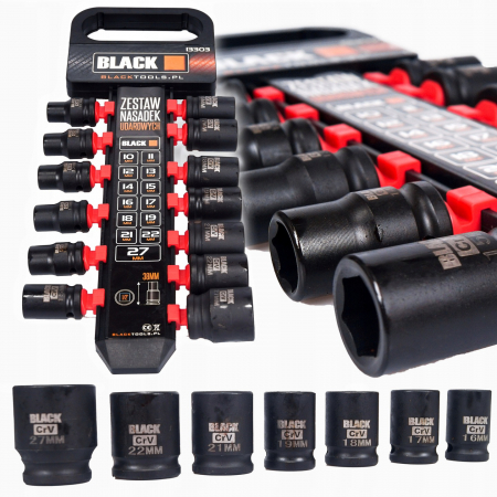 De impact / de forta - Set trusa chei tubulare impact 1/2 13 piese 10-27mm intarite, pistol impact (13303)