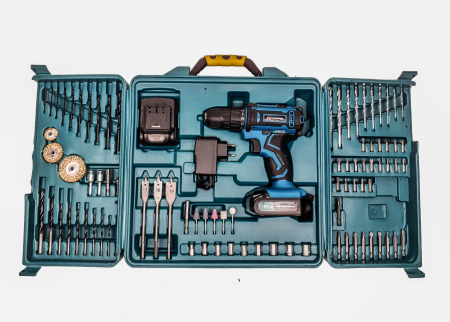 Set Masina, Aparat de gaurit, insurubat, Bormasina, Autofiletanta 18V 2 baterii + 94 accesorii (CP-1521) [1]