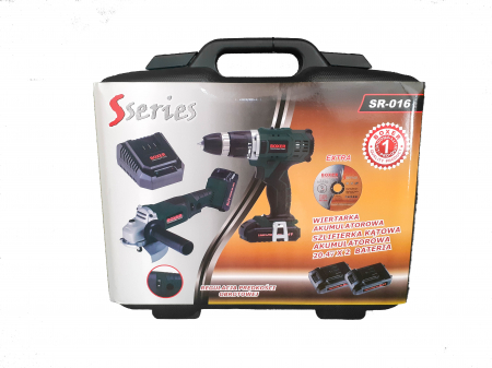 Masina aparat gaurit, insurubat, autofiletanta + flex  polizor unghiular polidisc acumulator 20.4V cu 2 baterii 3ah (SR-016) [3]