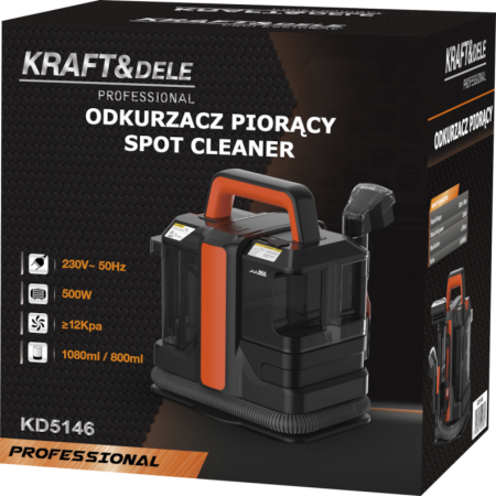 Aspirator spalare tapiterie 500W 12kPa aspirare umeda uscata 2 rezervoare furtun 1.2m (KD5146) [12]