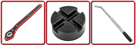 Cric mecanic tip foarfeca 2.5T, 115-420mm, cu cheie si capete 21/23mm, pentru autoturisme (RTPTR0151) [18]