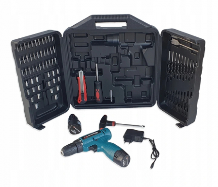 Set Masina, Aparat de gaurit, insurubat, Bormasina, Autofiletanta 18V 2 baterii + 78 accesorii (CP-1522) [2]