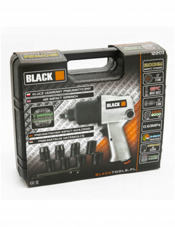 Pistol cheie pneumatica impact 1200Nm 1/2 + tubulare 12-24mm insurubat desfacut (12203) [1]