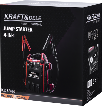Starter auto 4 in 1 cu compresor si lanterna LED, 1200A, acumulator 22Ah, 12V (KD5346) [9]