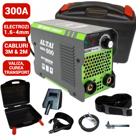 Aparate sudura - Aparat, invertor sudura, sudat 300Amperi Altai + valiza, accesorii (CMP0584)