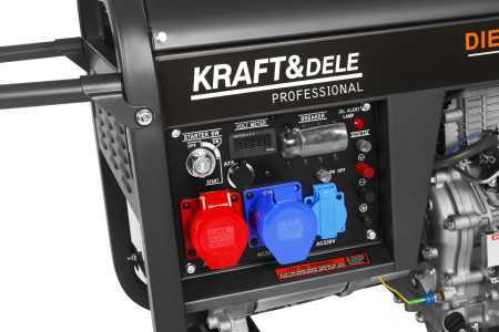 Generator diesel trifazat 8kW, 230V/400V, pornire electrica, cadru metalic cu roti (KD3245) [19]