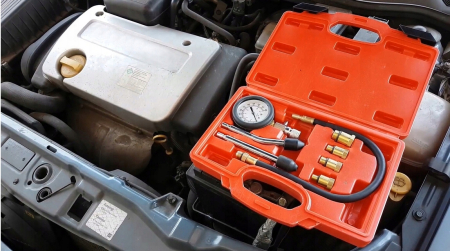 Tester compresie motor benzina cu manometru, pentru diagnostic cilindri auto (V86253) [11]