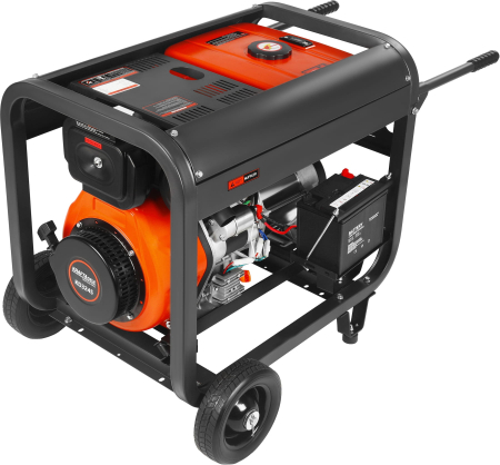 Generator diesel trifazat 8kW, 230V/400V, pornire electrica, cadru metalic cu roti (KD3245) [9]