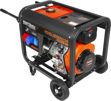 Generator diesel trifazat 8kW, 230V/400V, pornire electrica, cadru metalic cu roti (KD3245) [11]