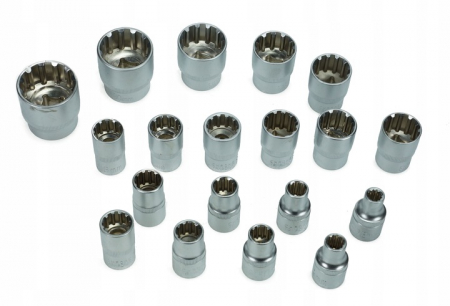 Trusa chei tubulare 8-32mm universale 19piese cu colturi stelat patrat hexagonal (30333) [3]