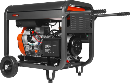 Generator diesel trifazat 8kW, 230V/400V, pornire electrica, cadru metalic cu roti (KD3245) [15]