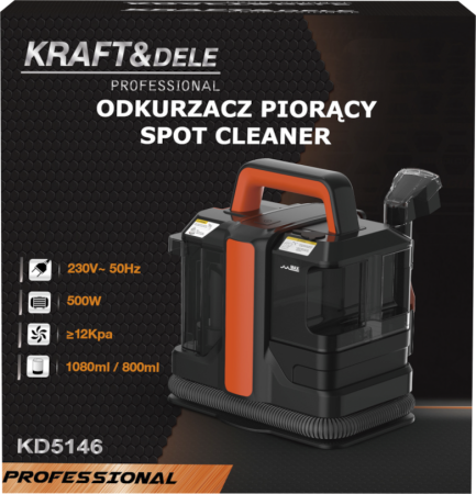 Aspirator spalare tapiterie 500W 12kPa aspirare umeda uscata 2 rezervoare furtun 1.2m (KD5146) [13]
