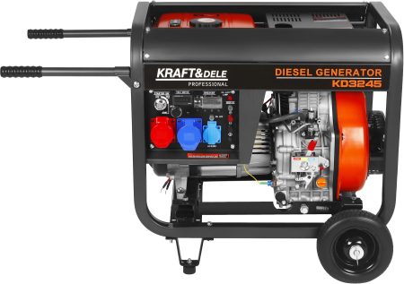 Generator diesel trifazat 8kW, 230V/400V, pornire electrica, cadru metalic cu roti (KD3245) [1]