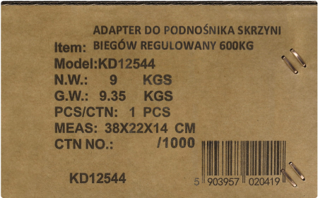 Adaptor cric cutie viteze 600 kg, placa reglabila 330x200 mm, lant siguranta 630 mm (KD12544) [11]