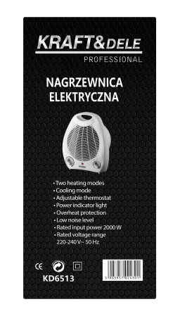 Aeroterma electrica 2000W cu termostat reglabil si functie aer rece (KD6513) [11]