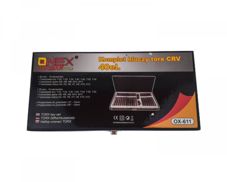 Trusa Set bit torx hex spline 41 piese scurte, lungi 1/2 3/8 (OX-611) [1]