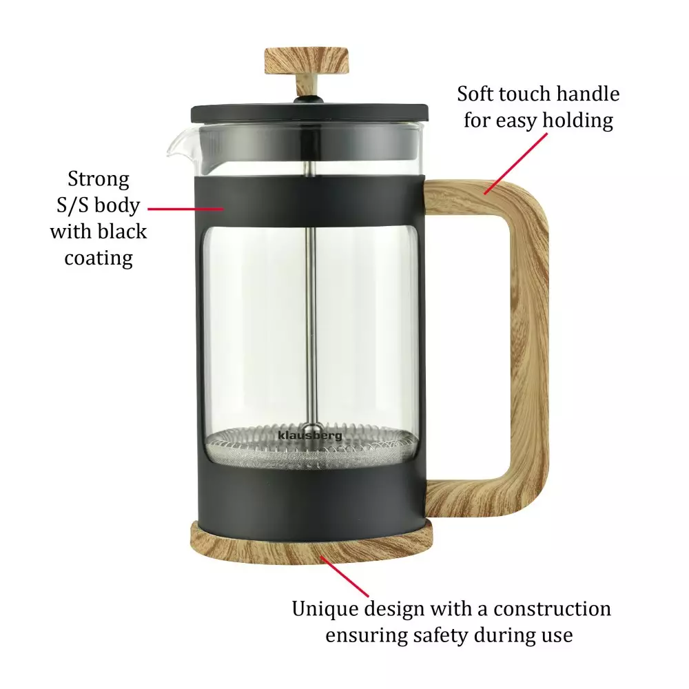 Aparat cafea si ceai cu piston din sticla si lemn 0.35l (KB-7679) [1]