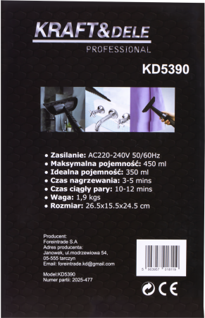 Aparat de curatat cu abur, 1200W 450ml + accesorii (KD5390) [14]