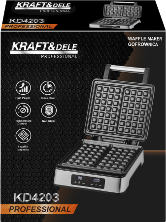 Aparat de facut vafe 2200W cu afisaj LED pentru 4 vafe (KD4203) [17]