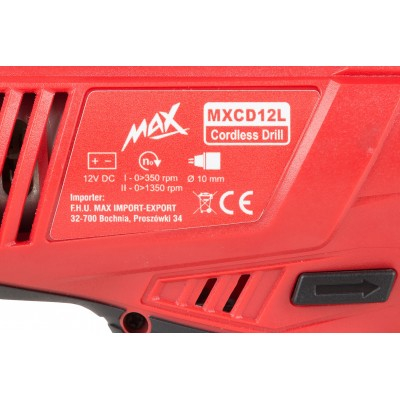 Aparat de gaurit, insurubat, bormasina fara fir li-ion de 12v cu 2 baterii (MXCCD12L) [5]