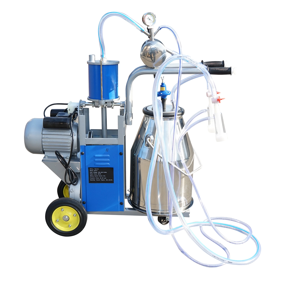 Aparat de muls oi si capre 1 post 550W, 220V bidon inox 25L, grup de muls cu 2 mansoane, presiune vid 45-50 kPa, pulsatii 60-80 cpm (DISPL11) [11]