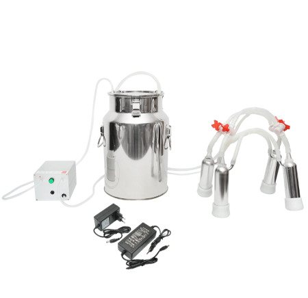 Produse noi (necategorizate) - Aparat de muls portabil cu 1 post pentru vaci bidon inox 18l (DISGM18)