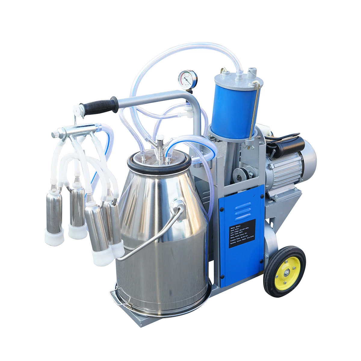 Aparat de muls vaci 1 post 550W, 220V bidon inox 25L, grup de muls cu 4 mansoane, presiune vid 45-50 kPa, pulsatii 60-80 cpm (DISPL10) [9]