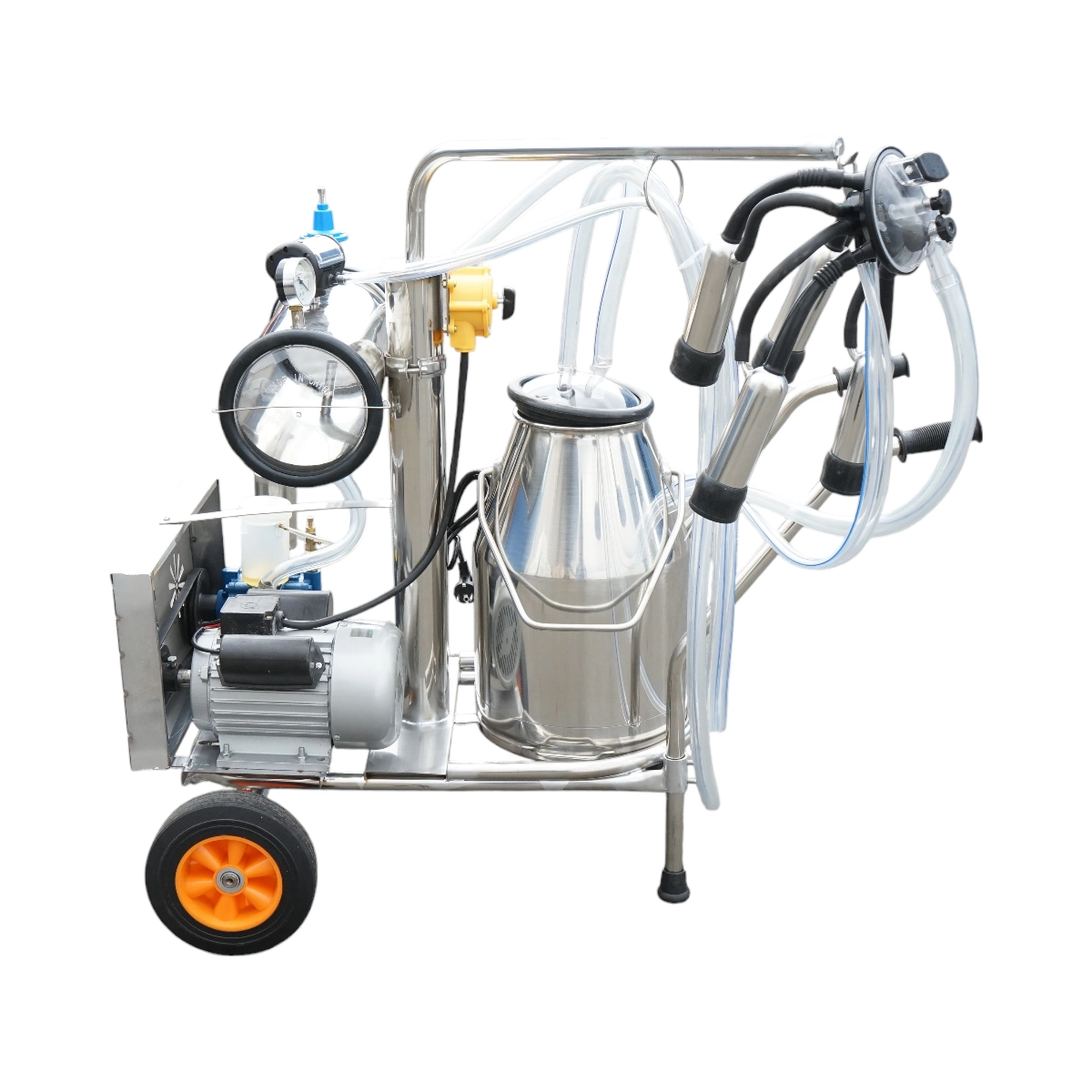 Aparat de muls vaci 1 post 750W, 220V bidon inox 25L, grup de muls cu 4 mansoane, presiune vid 40-50 kPa, pulsatii 60-80 cpm (DISPL04) [2]